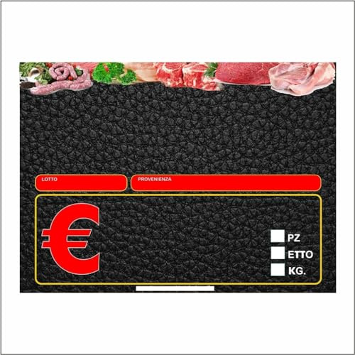 KIT 100 pezzi CARTELLINI personalizzabile - MACELLERIA mod. 4 - Etichetta segnaprezzo Cartoncino prezzo ideale per professionisti (85X55)