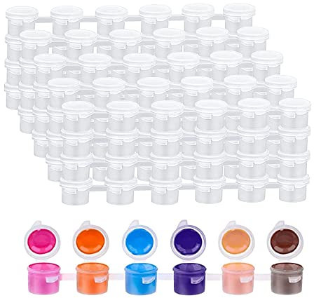 Diyxisk Mini Barattoli Di Vernice,120 Pezzi Trasparente Vernice Barattoli Vuoti,Per Pittura Contenitori Vernice Acrilica,Con Coperchio