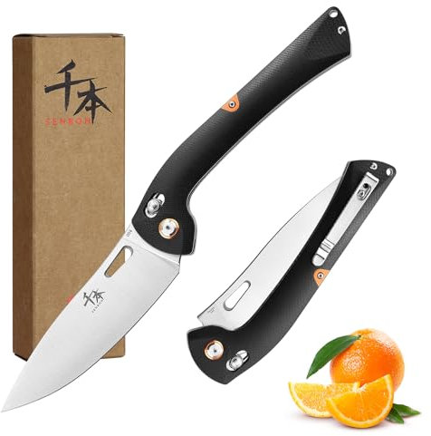 SENBON 440 Sharp Falten Universal Messer G10 Griff Obst Messer Camping Outdoor Back Clip Tragbares Obst Messer