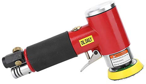Polishing Machine, 16000Rpm No-Load Speed Aluminum Air Sander Eccentric Double‑Rotation Polishing Machine with Sandpapers for, Power Detail Sanders (2-3 inches Eccentric red +