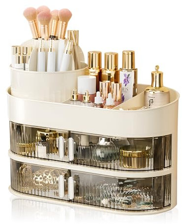 Porta Trucchi Organizer per Trucco con Cassetti Organizzatore di Trucco Multifunzione per Cosmetici per Pennelli Eyeliner Rossetto in Camera da Letto
