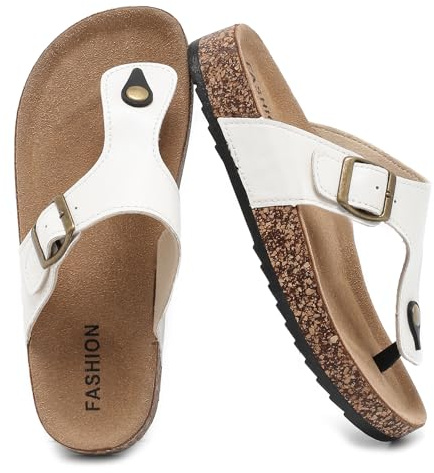 Pelbiuqik Tongs Mode pour Femmes Homme, Sandales avec Soutien de Voûte en Suède et Liège Mules Antidérapantes pour Été