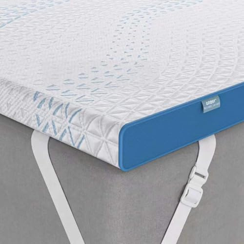 Grbsy Topper 180x200cm H5/H6 Hart aus 7cm – 3D Tencel-Bezug, Gel & Bambuskohle-Memory-Schaum, 7-Zonen Rückenunterstützung, Waschbar, Hygienisch, für Boxspringbett & Schlafsofa, Oeko-TEX & CertiPUR-US