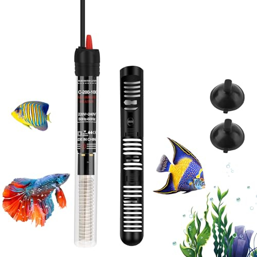 Chauffage d'Aquarium 100W,Résistance Aquarium avec Thermostat 20-34℃,Température Réglable Chauffe-Aquarium avec Ventouse,Chauffage en Verre Submersible pour Réservoir de Poissons et Tortues 10L-60L