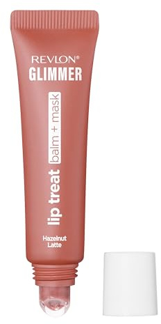 Revlon Glimmer Lip Treat Balm + Mask™, Overnight Peptide Lip Treatment, Hydrating, 006 Hazelnut Latte, 0.4 fl oz