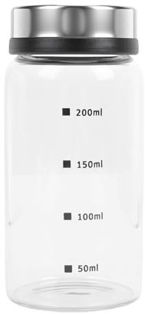 TARSHYRY 7oz Glass Salt Shaker, Clear Kitchen Condiment Storage Jar with Adjustable Stainless Steel Cap for Fine Medium Coarse Seasoning (Mirror Lid)