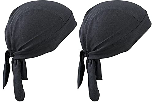 2 Pack Breathable Quickly Dry Skull Cap Sweat Absorbing Bandana Headscarf Pirate Headwear Anti-UV Head Protection Headband Sports Hiking Skating Cycling Climbing Running Beanie Motorcycle Head Wrap
