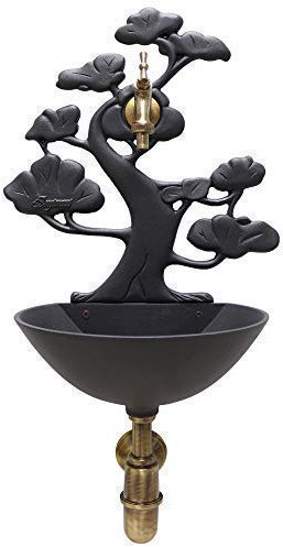 Fonderia Bongiovanni | Fontaine Mural | Model Azalea | avec Robinet et Siphon | en Laiton Bruni | pour Jardin | Maison