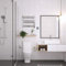 Valdern 450 mm (W) x 406 mm (H) - 150W - Prefilled Electric Heated Chrome Straight Towel Rail Warmer Bathroom Radiator
