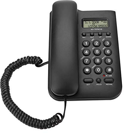 CCYLEZ Festnetztelefon, Schnurgebundenes Basistelefon, Kabelgebundenes Tischtelefon, Telefon mit Großen Tasten, mit Wahlwiederholungsfunktion und Display, für Büro, Zuhause und Hotel