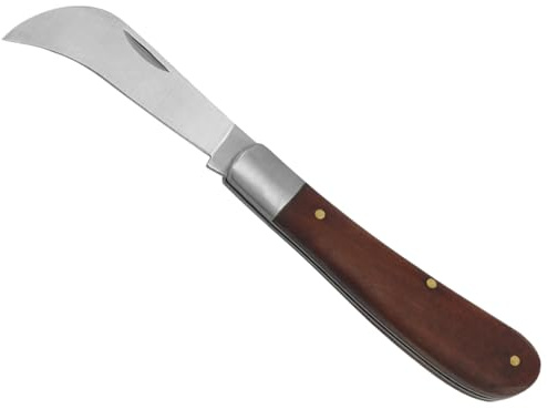 Serpette-Greffoir,Couteau Serpette Jardin,Serpette Pliante Lame Courbe en Acier Inoxydable,Greffoir à Vignes Pliant,Outil de Coupe de Ciseaux d'Arbre de Semis de Taille de Greffage Pliable de Jardin