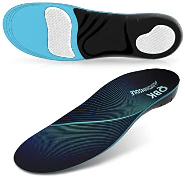 QBK Fascitis Schabloner Plantera GEL Mallar Bågstöd för Platt fot Spolon Calcaneous Smärta Talon Fot Tendinit Stötabsorption Blå Män och Kvinnor M