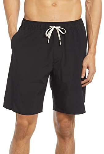 LYRIKER Badehose Herren Badeshorts Männer Sporthose kurz Sport Shorts, Schwarz S