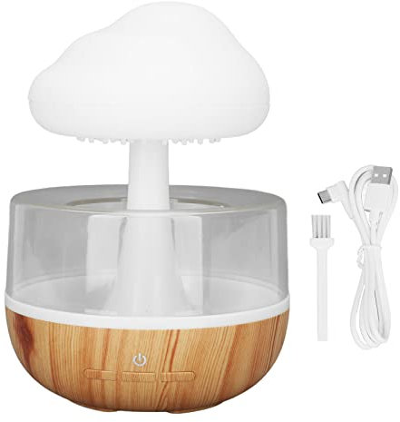 Glomora Regenwolken Luftbefeuchter 500ML,Pilz-Regendiffusor Und Luftbefeuchter Mit Regeneffekt,7 Wechselnden Farben Entspannendem Nachtlicht Für Ruhigen Schlaf Und Stimmungsaufhellung