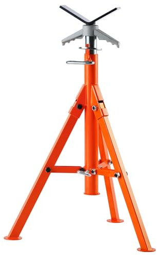 VEVOR Cavalletto per Tubi, Cavalletti per Tubi da 2500LBS, Cavalletto per Tubi con Testa a V Regolabile in Altezza da 27,2-52, Cavalletto per Tubi Pieghevole in Acciaio 45# Tubi 1/2-12 pollici