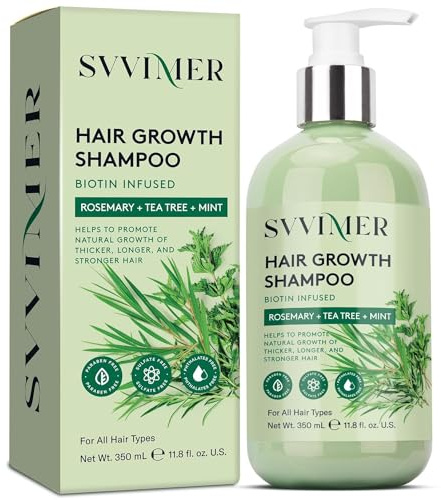 Rosemary Mint Rosemary Shampoo - Hair Growth & Thickening - Strengthening with Tea Tree Oil - For Thinning Hair & Loss 350ml