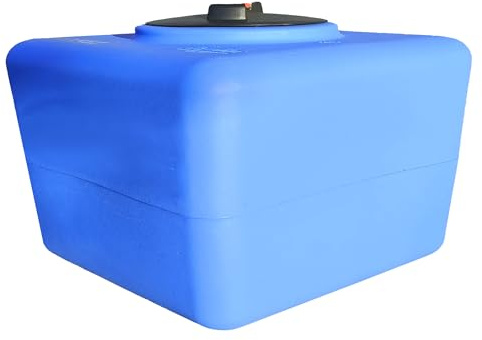 ESTO Serbatoio Acqua Potabile 100L Quadrato - 200L, 300L Rettangolare Polietilene Per Raccolta Acqua, Cisterna Esterno Blu, per Utilizzo Fuori Terra 200 LT/POMPA+PRESS CONTROL