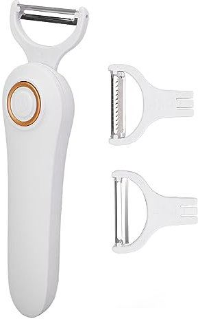 Electric Peeler, Handheld USB Rechargeable Fruit Vegetables Peeler with 3 Cutter Heads, Unique 3 in 1 Electric Potato Peeler for Kitchen Carrot Potato Cucumber Tomatoes