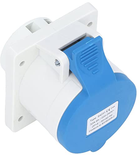 Qukaim Connecteur mâle aéronautique 3 broches industriel, IP44 étanche encastré prise aviation, AC 220-240 V 32 A, connexion électrique robuste, utilisation industrielle