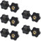 Écrou étoile M8, DA 32 mm, pas de 1,25, écrou papillon M8 en plastique noir, écrou moleté M8, filetage intérieur en laiton pour écrous à poignée en étoile, pour machines-outils et équipements de