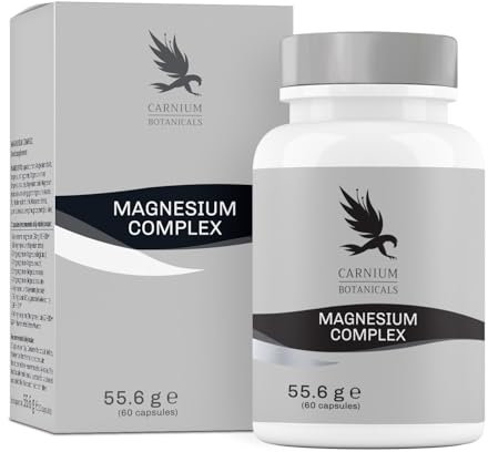 Carnium Botanicals Magnesium Complex – Magnesio Bisglicinato, Malato, Citrato, Taurato, Gluconato e Ossido con Vitamina B6 per muscoli e sistema nervoso – 60 Capsule