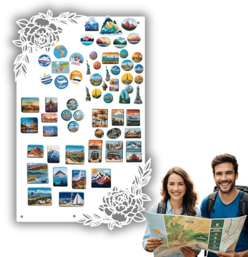 Anwicar Lavagna Magnetica - Bacheca magnetica con motivo rose - Ideale per magneti e appunti - Lavagna scrivibile - incl. kit di montaggio - 30x50 cm - Bianco