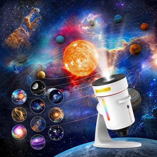 Sternenhimmel Projektor, 4K HD Realistisches Planetarium Projektor, Galaxy Projector Skylight Projector Lampe mit Timer und 8-Farbiges Nachtlicht,Sternenprojektor für Kinderzimmer