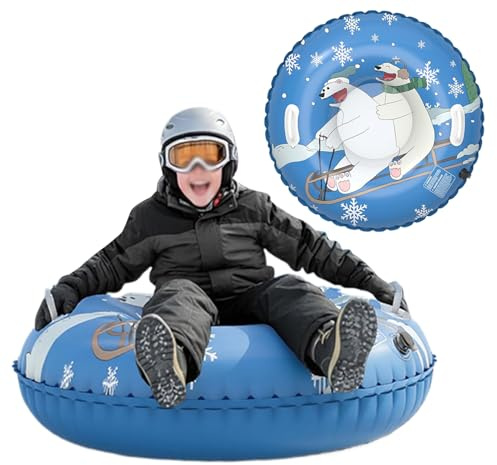 Trineo Inflable: Tubo De Nieve De Oso De PVC, Paseo Con Manija De Doble Agarre, Equipo De Deslizamiento Grueso Para Clima Frío, Inflables Grandes Para Recreación De Invierno | Actividad En La Ladera D