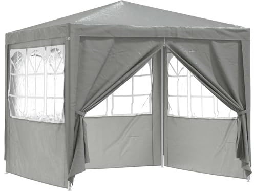 vidaXL Partytält 250 x 250 x 240 cm Ljusgrå PE och stål