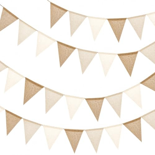 Guirnalda de banderines de 16 m para exteriores, resistente a la intemperie, guirnalda de banderines bohemios, decoración para guirnaldas, bodas, cumpleaños, baby showers, fiestas en el jardín