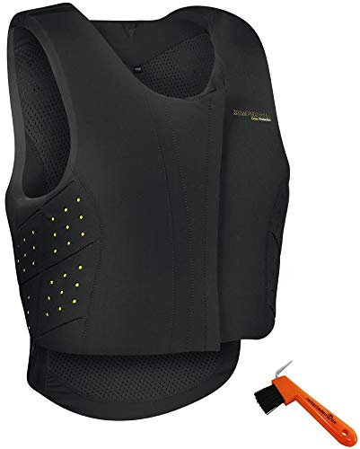 Komperdell Kinder Sicherheitsweste FRONTZIPP JUNIOR schwarz 128 + Hufkratzer Reiterladen24