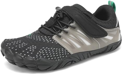 SAGUARO Barfotaskor barn utomhus sport barfota skor för pojkar flickor storlek 24–36, Ny svart, 30 EU