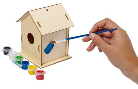 Nichoir Oiseaux à Monter avec Peinture – Kit Nichoir Bois DIY – Nid Oiseau Ecologique – Lot de x2