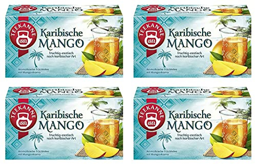Teekanne - Karibische Mango 4er Pack - Ländertee (4 x 45g, je 20 Teebeutel)