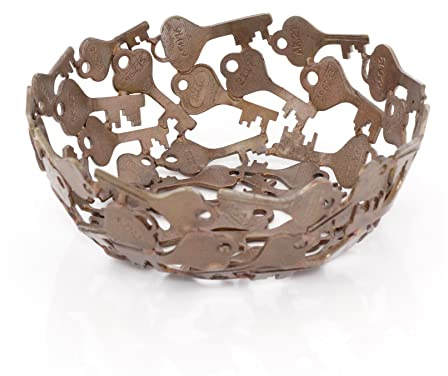 Carousel Home Antique Style Copper Finish Recycled Key Bowl | Handmade Eco Friendly Decorative Trinket Dish