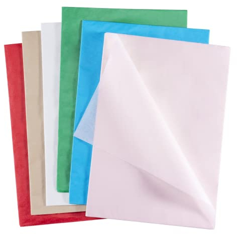 BillyBath 60 hojas de papel de seda de 6 colores, papel de estraza para envolver regalos y decoración hecha a mano para cumpleaños, baby shower, boda