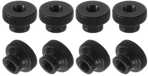 QUARKZMAN Dadi a Farfalla Scanalati, 24 Pezzi Dado M4 in Acciaio al Carbonio con Foro Passante per Parti Stampante 3D, Nero