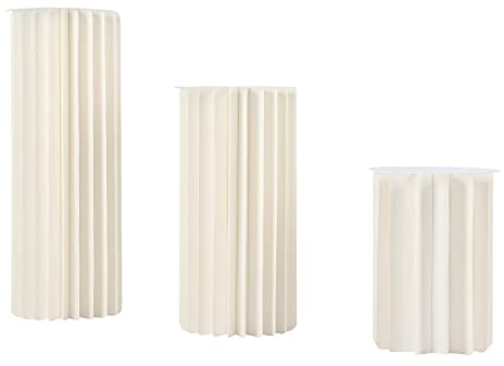 Set di 3 vasi in cartone da matrimonio, supporto per fiori pieghevole, colonna decorativa, per matrimoni, feste, 3 pezzi da 40 CM+60 CM+80 CM)