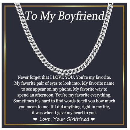 EPIRORA Cuban Chain Necklace - Boyfriend Gift for Birthday, Christmas, Anniversary, Valentine's Day