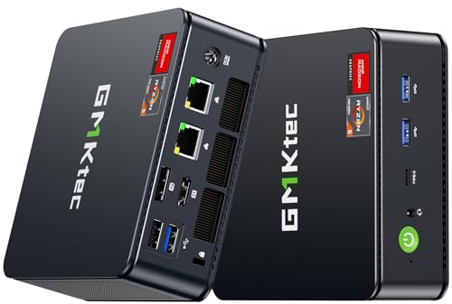 GMKtec Gaming Mini PC Ryzen 5 7640HS (stärker 6800H) mit grafikkarte AMD 760M, 16GB DDR5 RAM 1TB M.2 SSD, Mini Desktop Computer mit Dual 2.5G LAN/WiFi 6E/Triple 4K Display/USB 4.0 für Spiele und Büro
