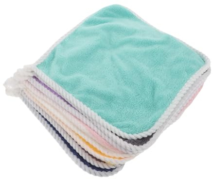 BESTonZON 8 piezas Toallas Infantiles de Franela con Lazo Colgante Paño de Lavado Absorbente para Niña y Toallas para Baño y Cocina