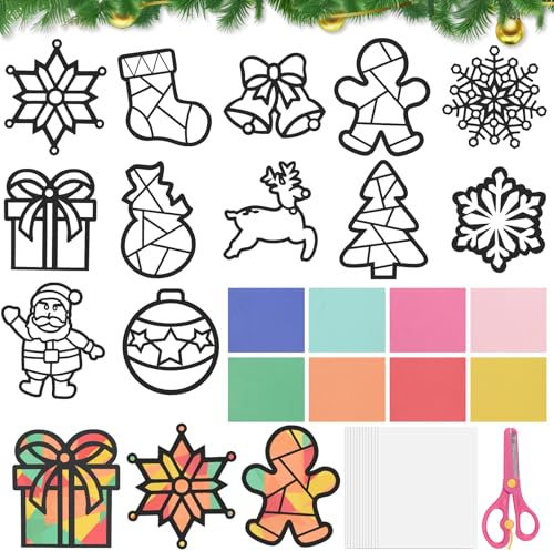 srclo Set di 12 immagini per finestre fai da te per bambini, ideali come decorazione invernale per finestre e camere