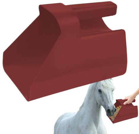 Hästmatskopa – 22 x 16 x 16 cm bärbar hästar matspade, hästmatningssked | boskap handskopor | stapelbar matskopa med måttmärke för Ranchers husägare och boskap jordbrukare