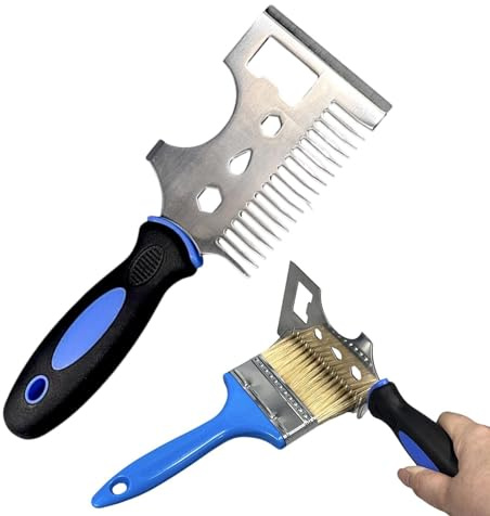 Cepillo de pintura limpiador de rodillos - Acero inoxidable Anti-Slip Grip Multifunctional Ergonómico Cleaner Tool | Pincel de pintura adecuado para mochila, hogar, construcción, trabajo, viajes