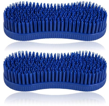 Tabanzhe 2 Pcs Horse Grooming Brush,Horse Cleaning Brush Set,Durable PP Horses Brushes for Grooming,Equestrian Massage Tool,Soft Horses Hair Brushes for Tail Mane Body Care