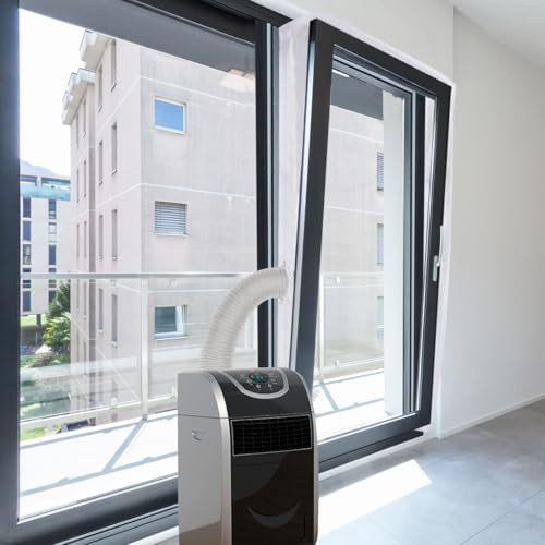 Casativo XXL Fenster Abdichtung für mobile Klimaanlagen, für den Abluftschlauch – Maximale Kühlung, einfache Montage, effektiv und robust