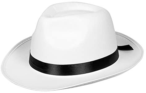 Boland 04372 - Mafia-Hut, Weiß-Schwarz, Unisex, Kopfbedeckung, Mütze, Gangster, Charleston, 20er Jahre, Kostüm, Karneval, Mottoparty