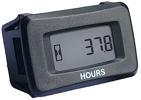 Runleader Compteur d'heures inductif AC/DC numérique, Volt.5 V à 277 V, rappel des intervalles d'entretien pour tondeuse à gazon, voiturette de golf, autolaveuse, générateur de motoneige