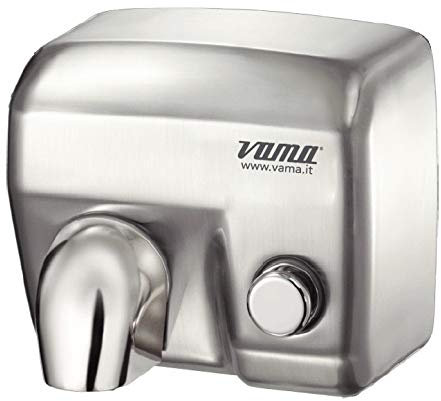 HDcasa Asciugamani Antivandalo in Acciaio Satinato con Bocchettone e Pulsante MOD. Ariel BP