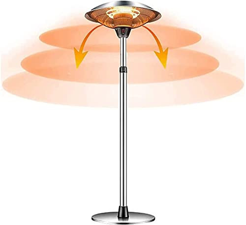 BDXZJ Stufetta A Raggi Infrarossi per Terrazza, Elettrica Riscaldatore Ad Infrarossi, 3000W Tubi Riscaldanti in Carbonio, 3 Impostazioni, Altezza Regolabile per Gazebo da Giardino Esterno 220V